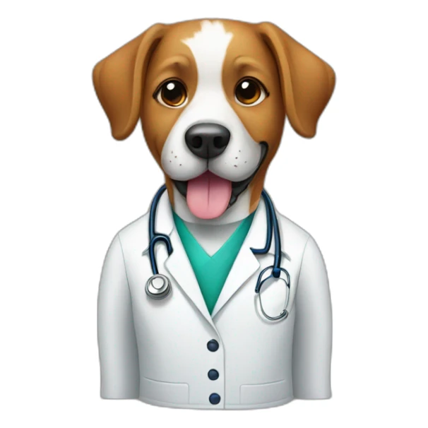 Dog wearing like a doctor  sticker