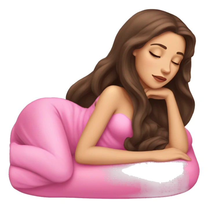 brunette Sleeping beauty girl with pink sphinx  sticker
