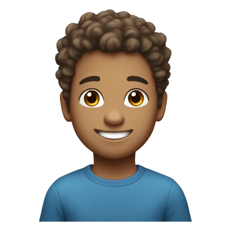 smiling boy with blue eyes with fluffy hair up in the front sticker