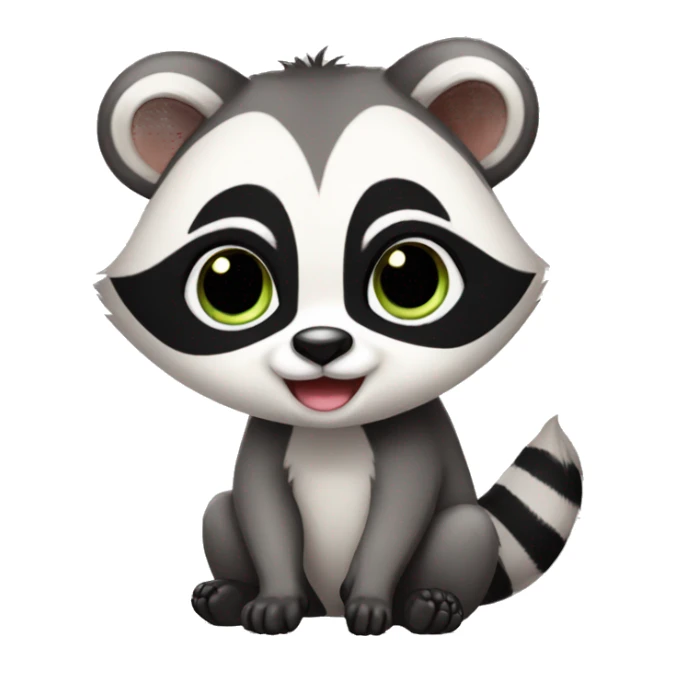 Cute raccoon-panda-lemur-hybrid full body sticker