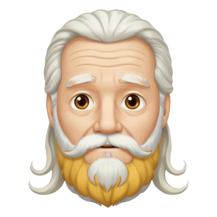 Old man with long wavy white hair and long white beard sticker