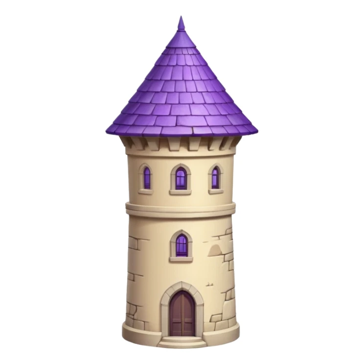 single exile tower with purple roof and cream walls sticker