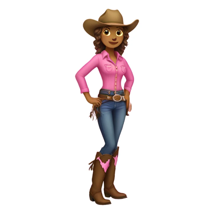 Cowgirl with pink boots sticker