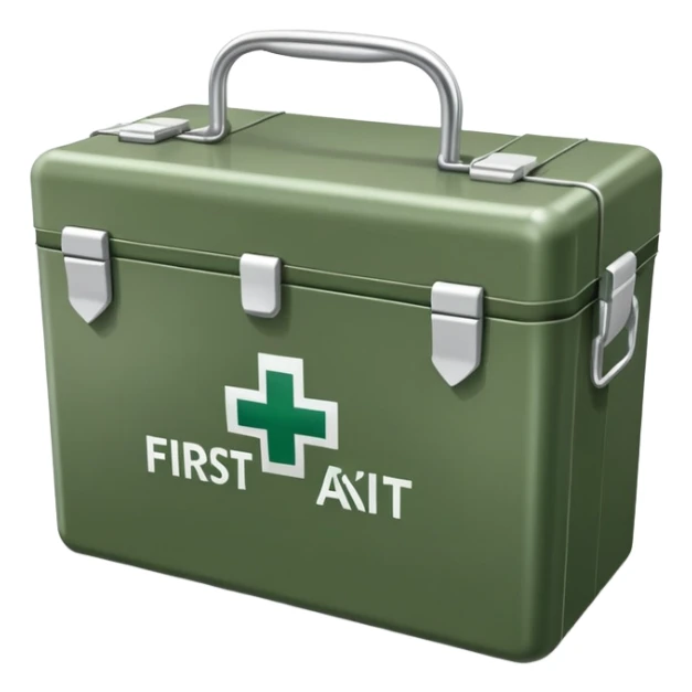 box with military medical supplies sticker