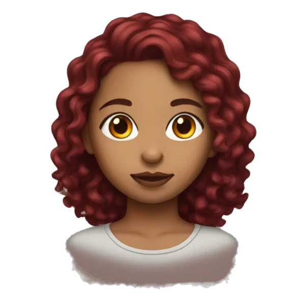 lightskin girl with dark red wavy hair sticker