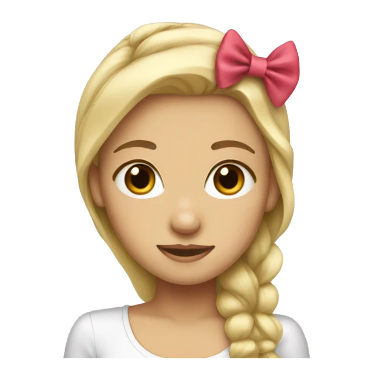 blonde girl with hair bow sticker