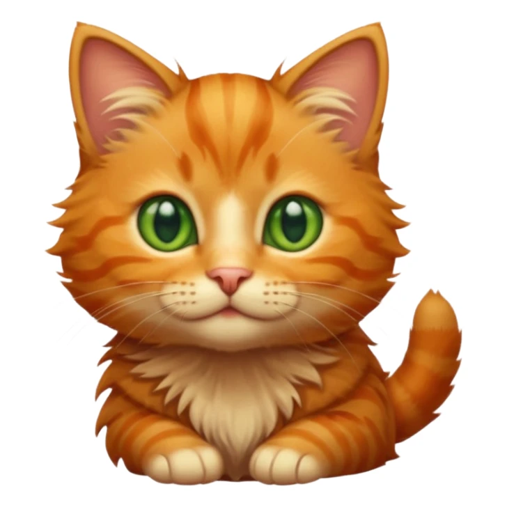 A high-resolution photo-realistic digital illustration of a ginger tabby cat kitten, chest upward sticker
