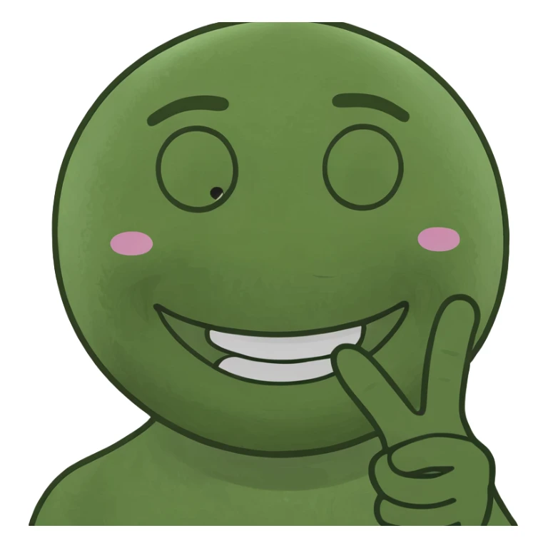 a smiling emoji with the peace sign sticker