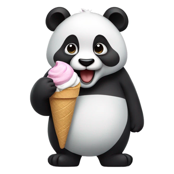 Panda eating ice cream sticker