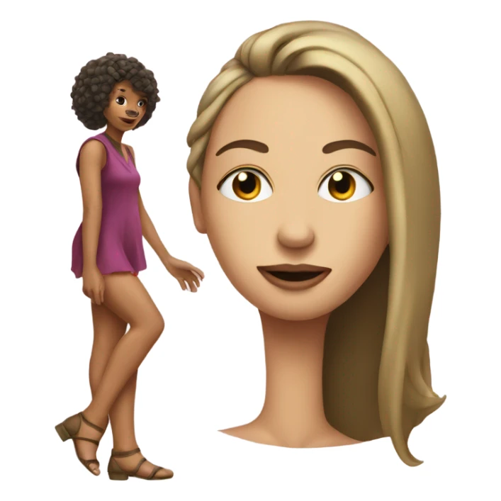 a women have a giant nose with leg sticker