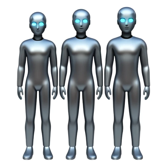 AI letters above three human silhouettes sticker