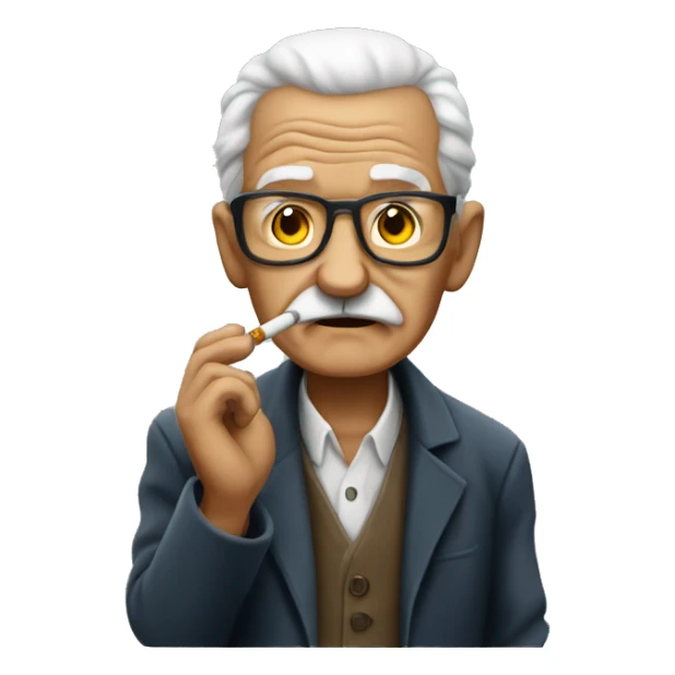 Gangster grandpa liting a cigarette  sticker