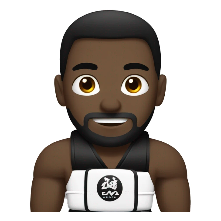 black mma fighter with black belt sticker