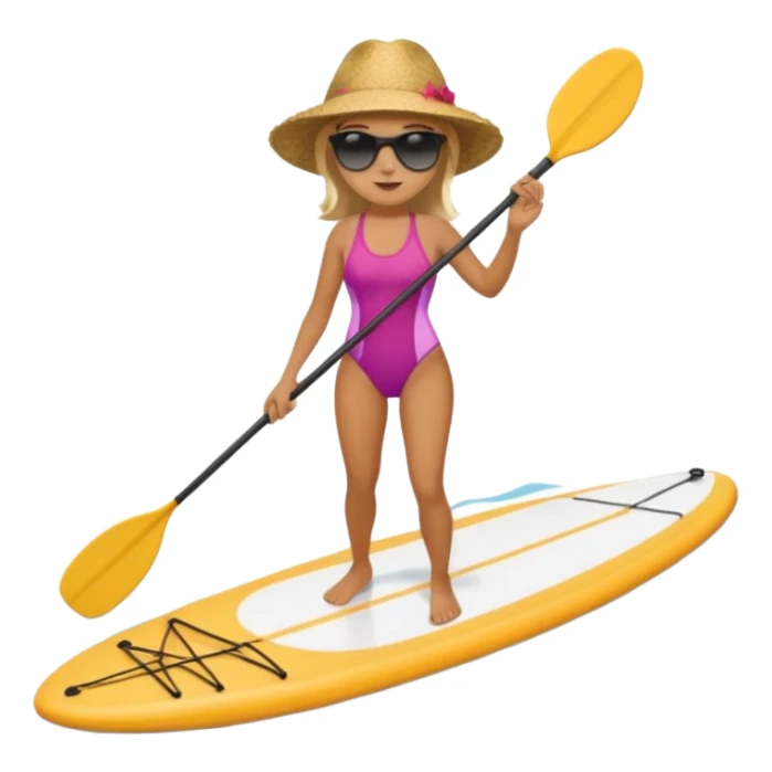 Creame una persona haciendo paddle board sticker