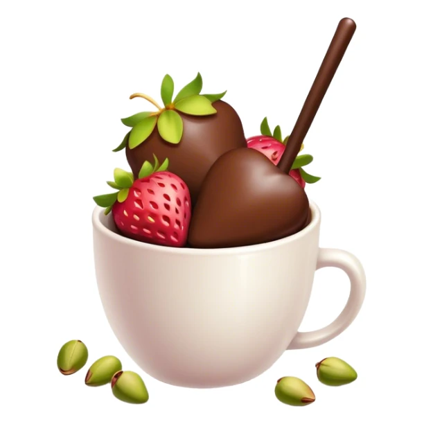 Chocolate covered Strawberries with pistachios cup sticker