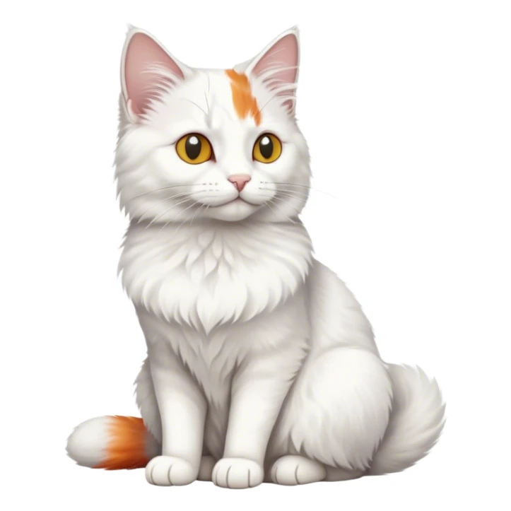 Turkish van cat short hair sitting desaturated sticker