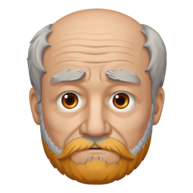  portrait of old man with scruffy beard sticker