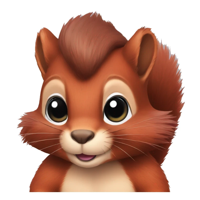red squirrel with black hair and pink eyes sticker