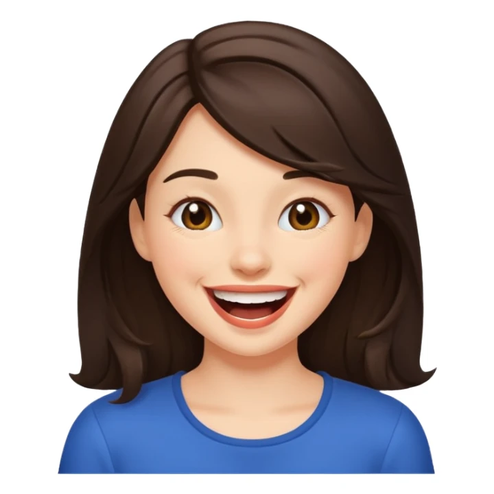 Brunette girl laughing sticker