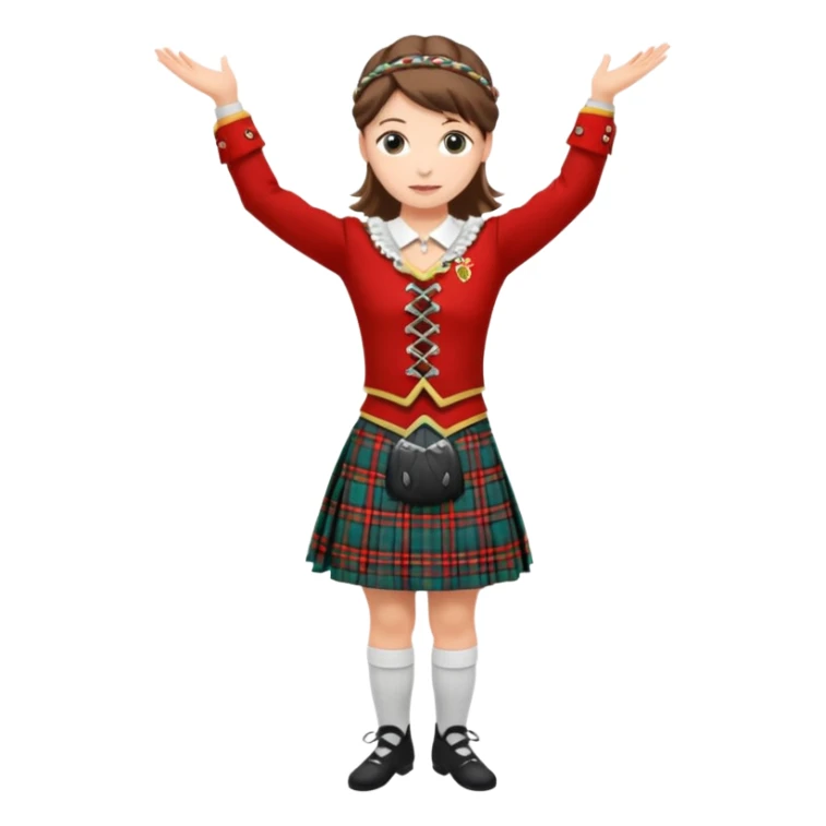 Female highland dancer wearing kilt sticker
