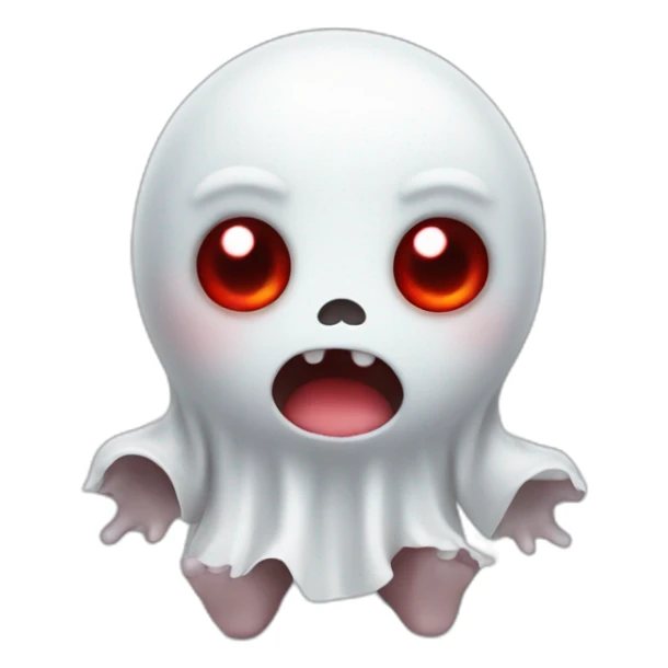 Baby ghost with legs and red eyes sticker