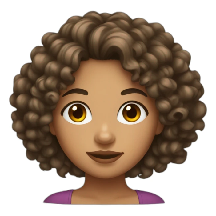 latin girl with brown eyes and curly hair sticker