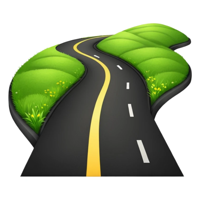 wide roadway with Grass on the sides emoji sticker