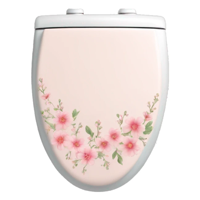 Light pink floral toilet seat  sticker
