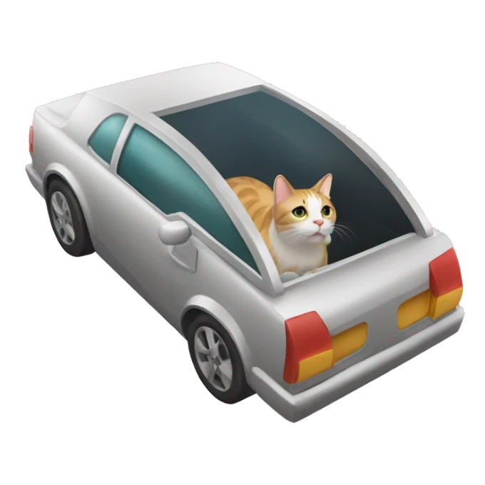 A car in a catcar in a cat box ina catastrophic cat mall sticker