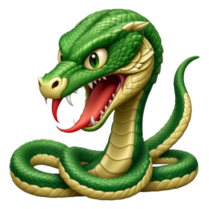 full body of angry cobra with fangs, front face  sticker