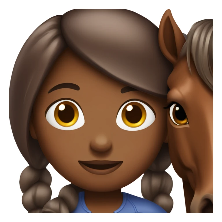 chocolate hair girl with a bay horse sticker
