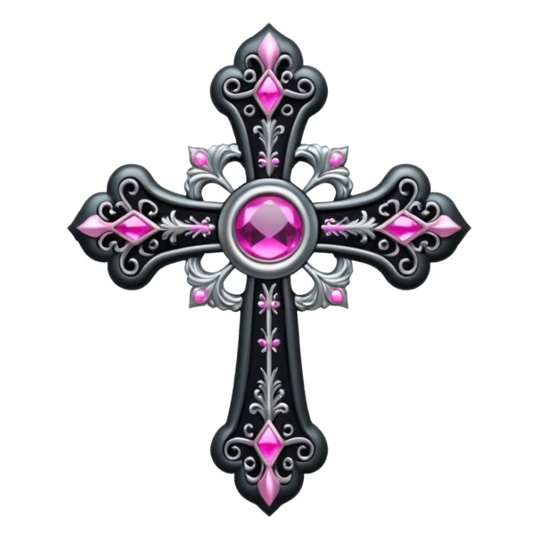 black pink goth cross , no woman sticker