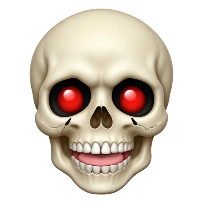 exaggerated Money White Skull Emoji and Tongue Face sticker