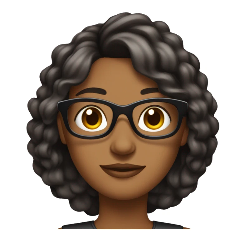 mulher negra de cabelo liso com mechas marrons e com óculos de formato arredondado sticker