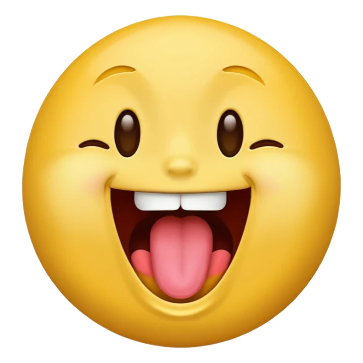 Yellow face emoji laughing with tongue out sticker