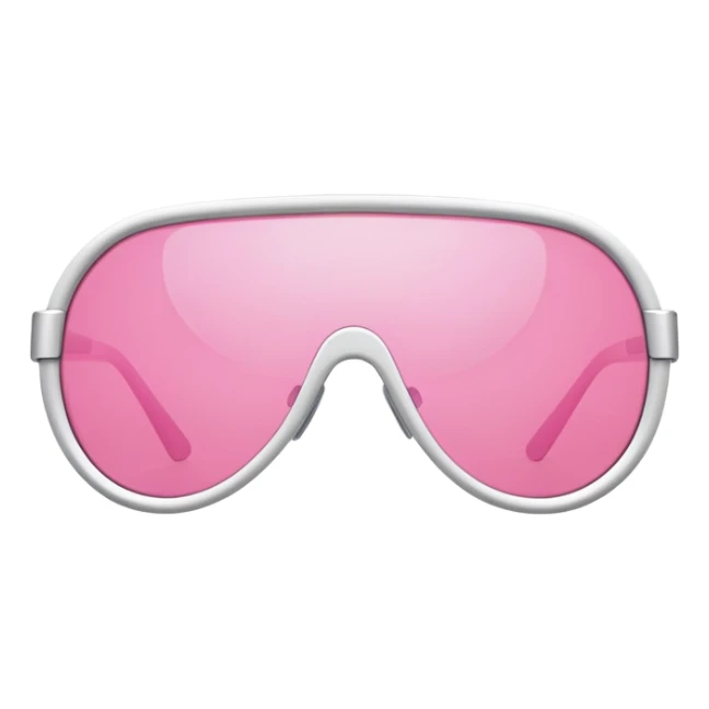 basic pink tinted shield lens, minimalist futuristic sunglasses sticker
