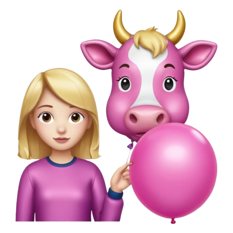   jeff koons  girl cow balloon sculpture  sticker