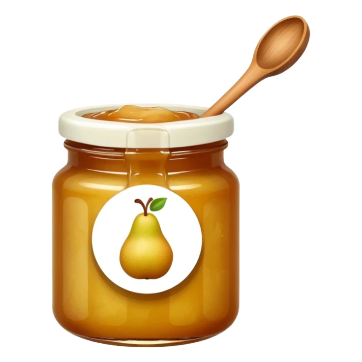 pear jam with a wooden spoon   sticker