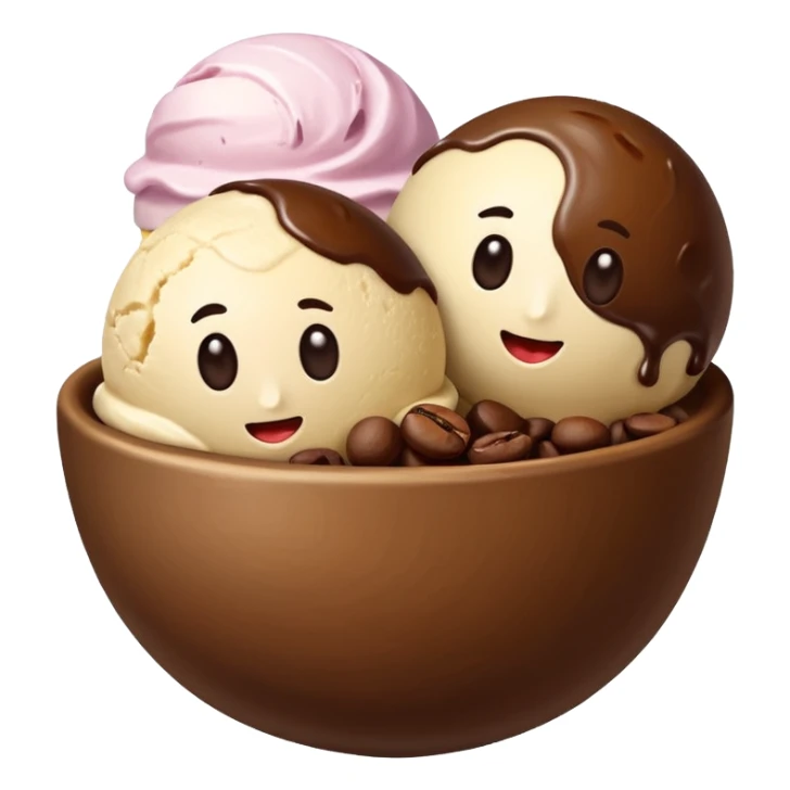 bolitas de helado de cafe con semilla de cafe  sticker