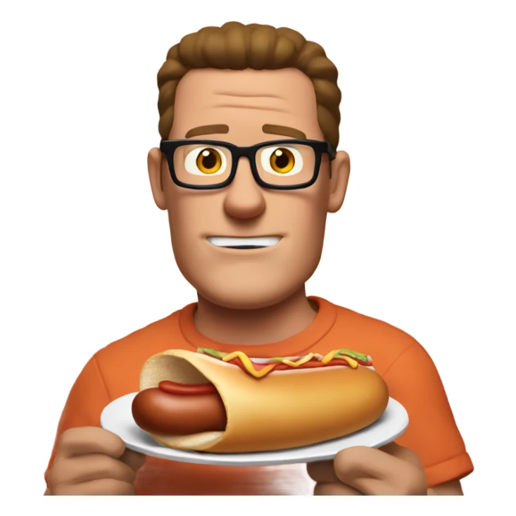 hank hill eating a hot dog sticker