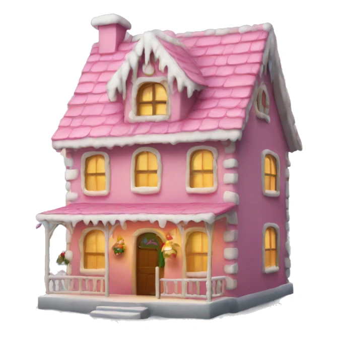 Casa de navidad rosa de jengibre  sticker