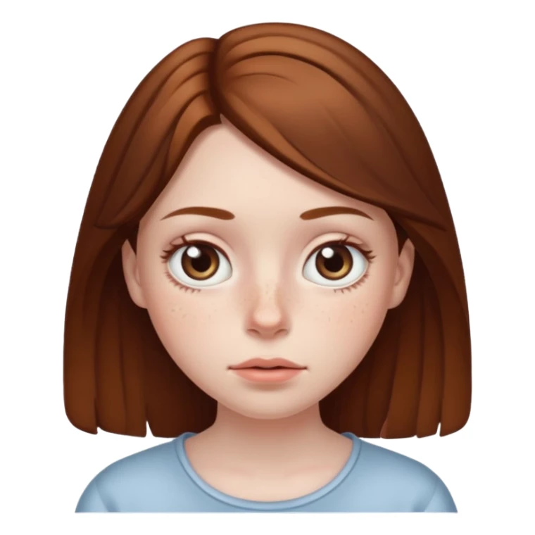 brown haired girl puffy swollen eyes sticker
