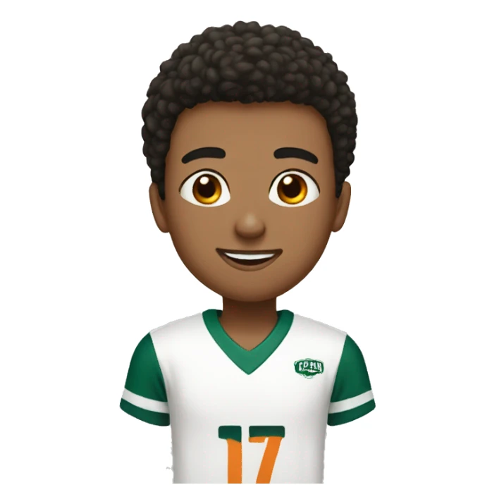 teen boy wearing jersey with number 17 sticker