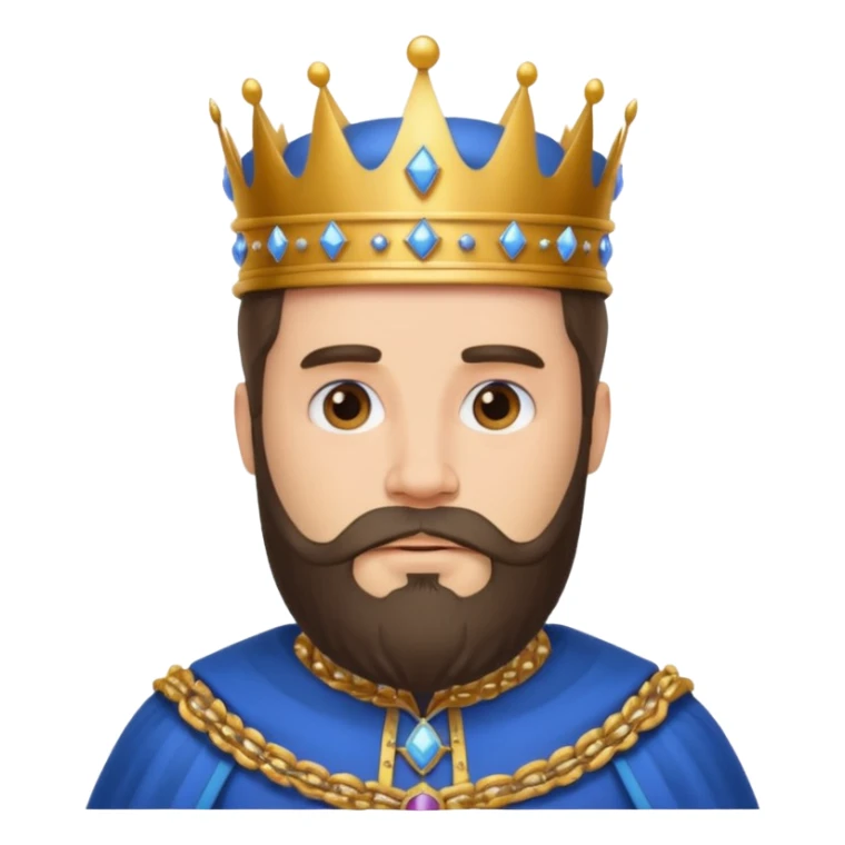 bearded king with crown and blue outfit sticker