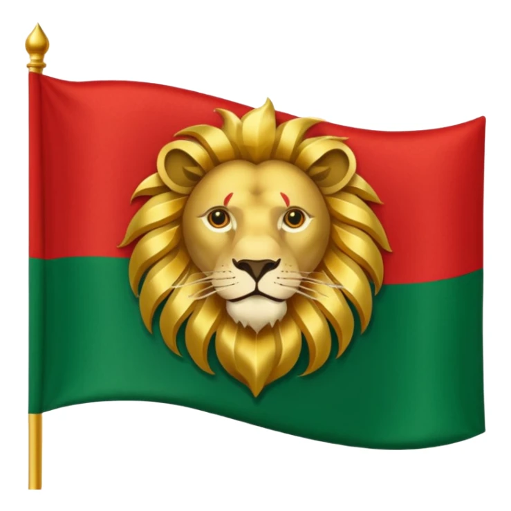 Lion and sun logo in the red white and green flag sticker