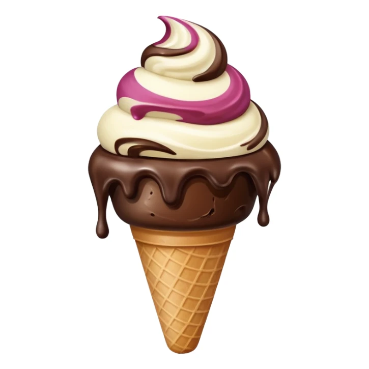 melted white and dark chocolate ice cream sticker
