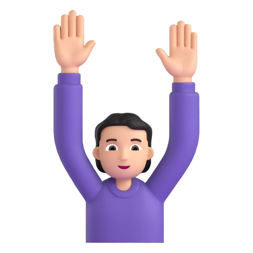 person raising hands in celebration reaching goal sticker