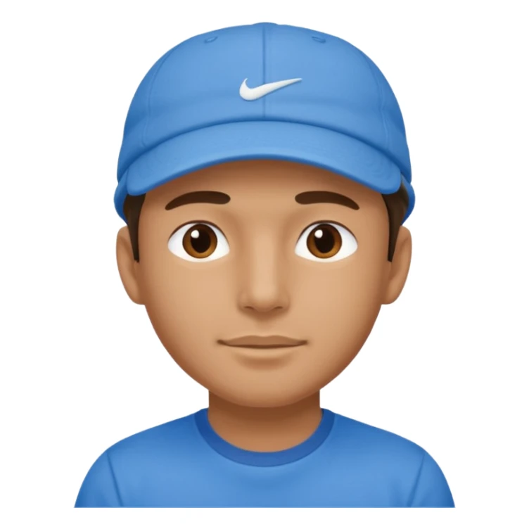 blue tennis hat and blue tshirt man sticker
