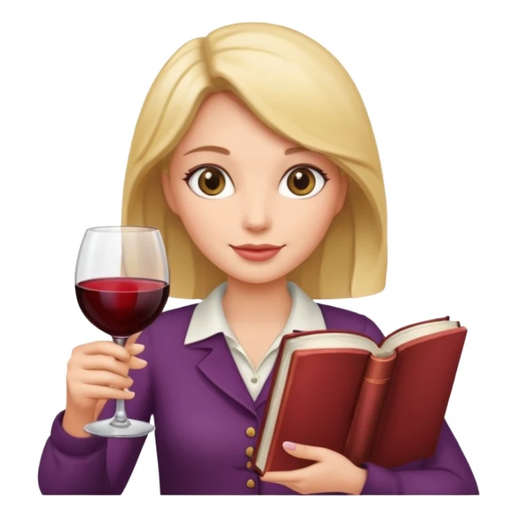 Female hands holding wine glass and a book sticker