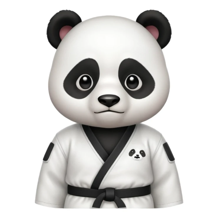 cute panda doing karate portrait, head and shoulders only, wearing white gi uniform, black belt visible, determined face, 3D cartoon, mobile game icon style, clean background, no text, no watermark
 sticker